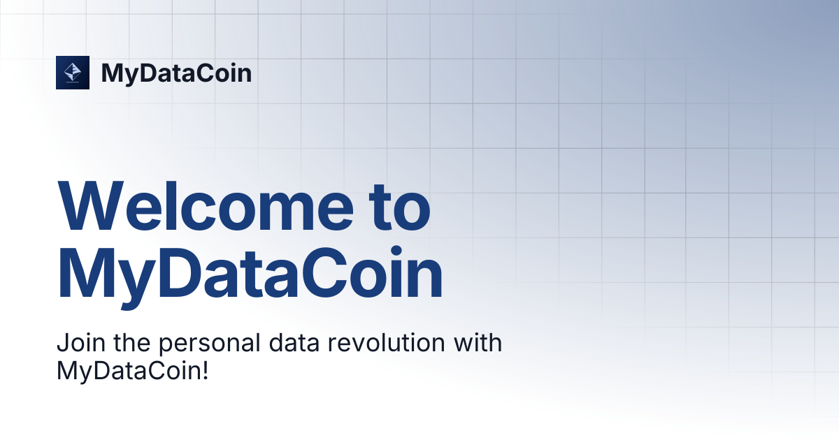 Welcome to MyDataCoin | MyDataCoin